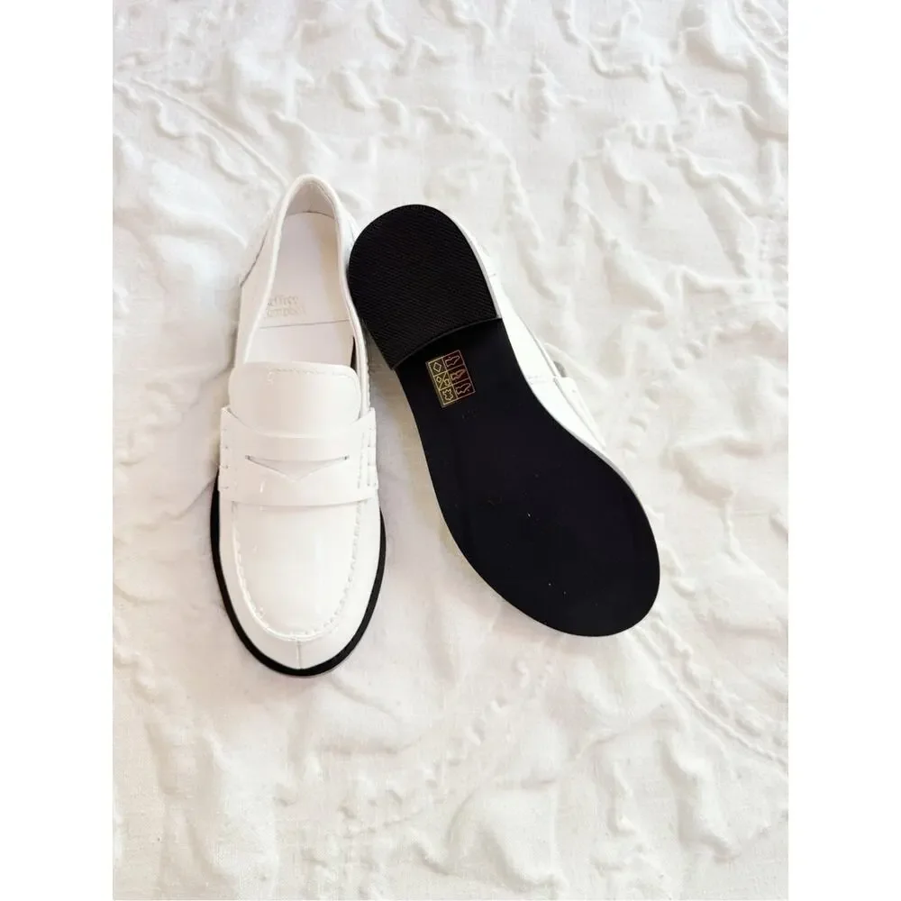 Jeffrey Campbell White Books Penny Loafer Size 5.5 New